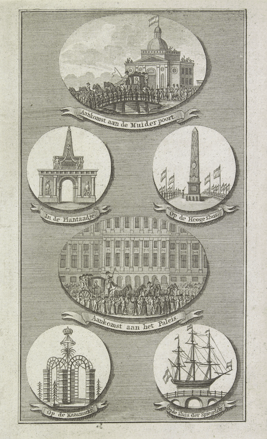 Prent van de feestelijke intocht van Napoleon in Amsterdam in 1808, Kennisbank Zilver.nl